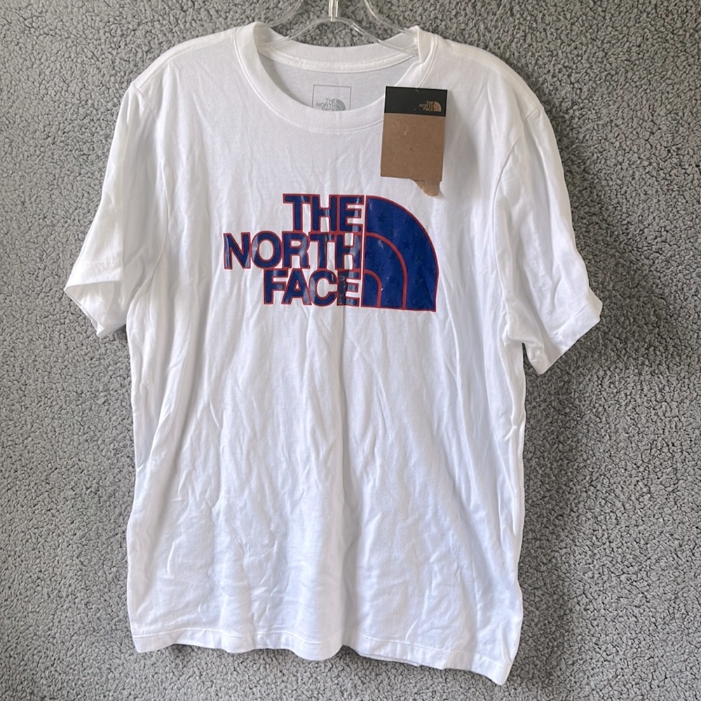 The North Face Red White Blue Star womens large t-shirt
